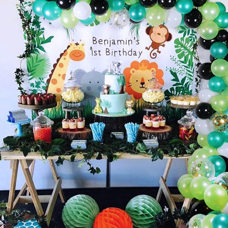 75 шт. джунгли для вечеринки в стиле сафари арка воздушных шаров Baby Shower Jungle шары