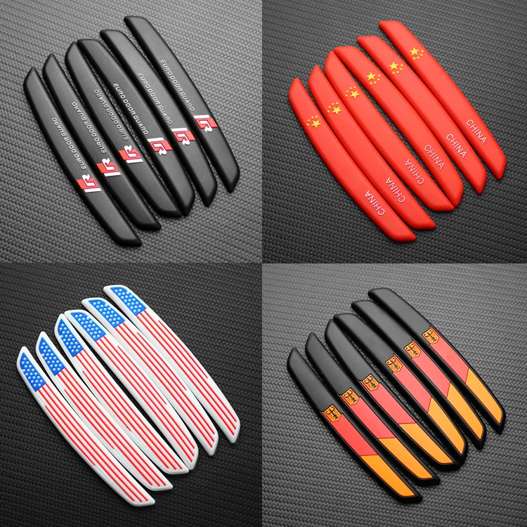 6PCS Auto Car Door Guard Edge Protector Door Anti-collision Sticker Rear View Mirror Anti-scratch Protector Door Trim Accessorie