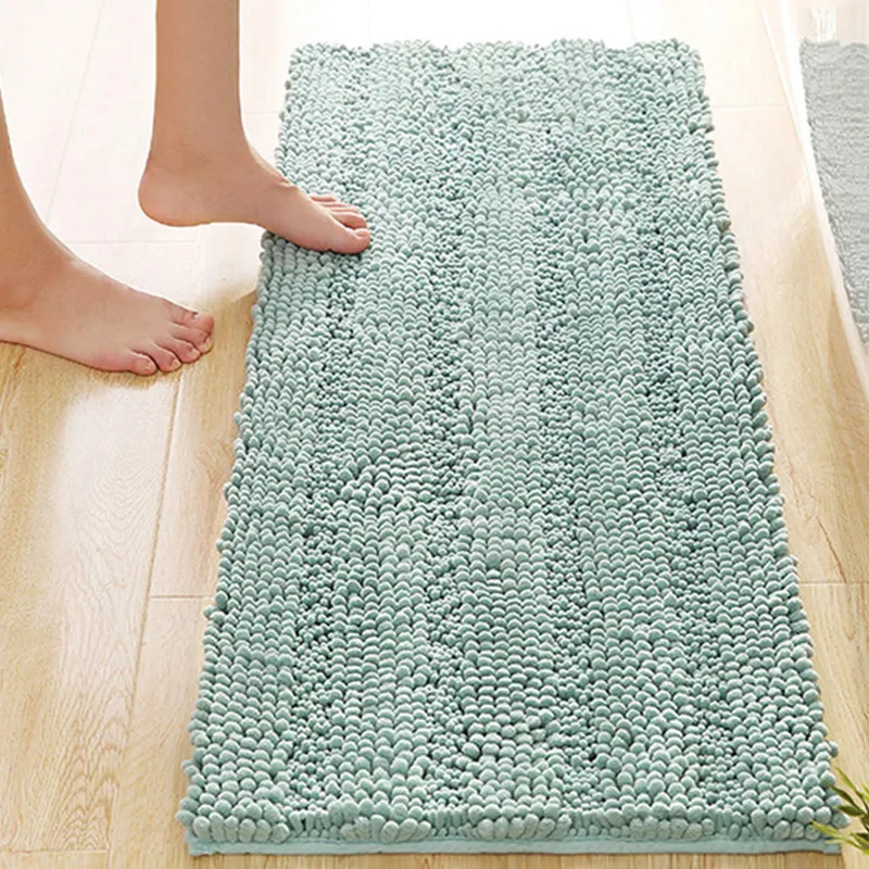 

Chenille Bathroom Rug Long Floor Door Mat Absorbent Bedroom Non-Slip Carpets Toilet Floor Kitchen Rugs Door Wiper Soft Doormat