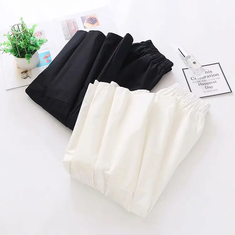 

Women Spring Summer White Black Skirts Fashion Elegant High Elastic Waist Solid Color A-line Chic Pleated Skirt for Student Girl