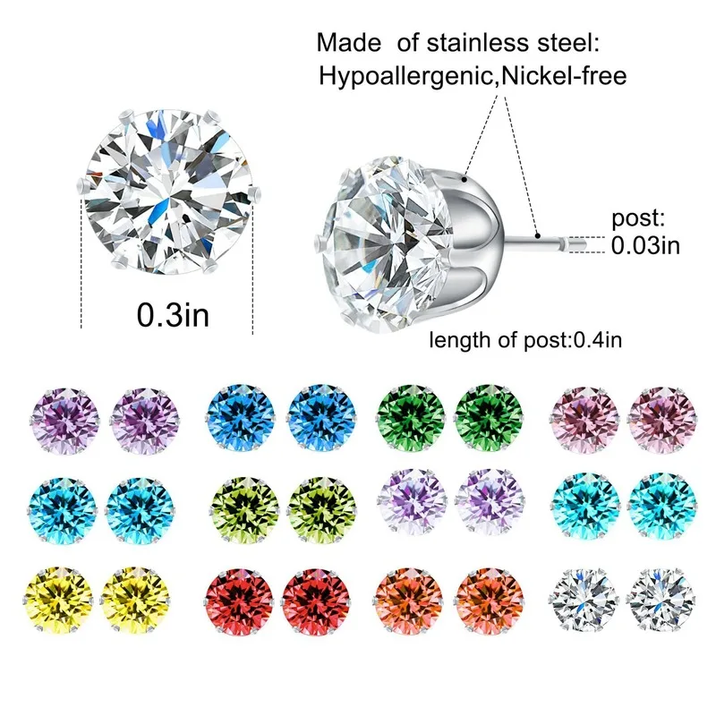 Модные хрустальные циркониевые шпильки серьги для женщин рабочие блестящие