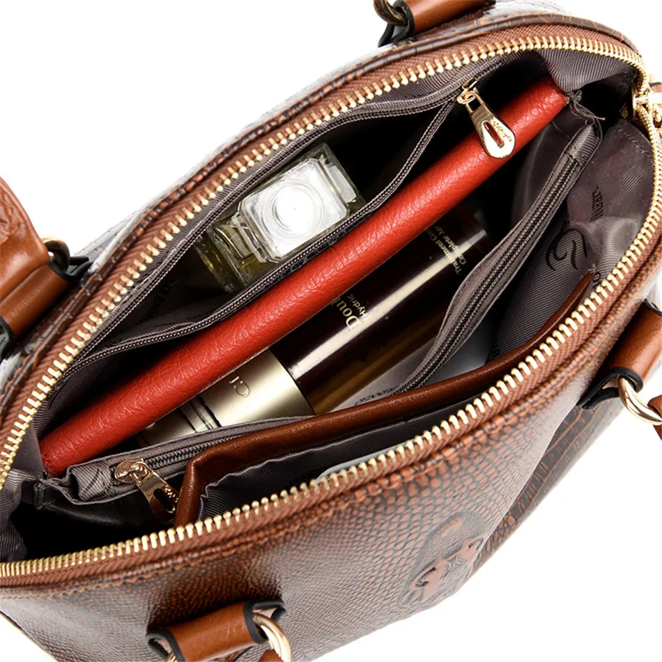 

New Vintage Crocodile Pattern Top-Handle Bags Luxury Handbags Women Bags Designer Shell Crossbody Bags for Women 2020 Sac a Main