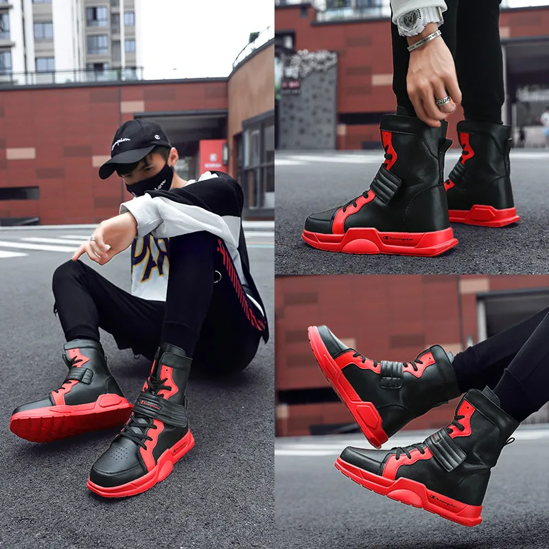 Обувь с высоким берцем в Корейском стиле Ботинки Martin Мужская повседневная обувь