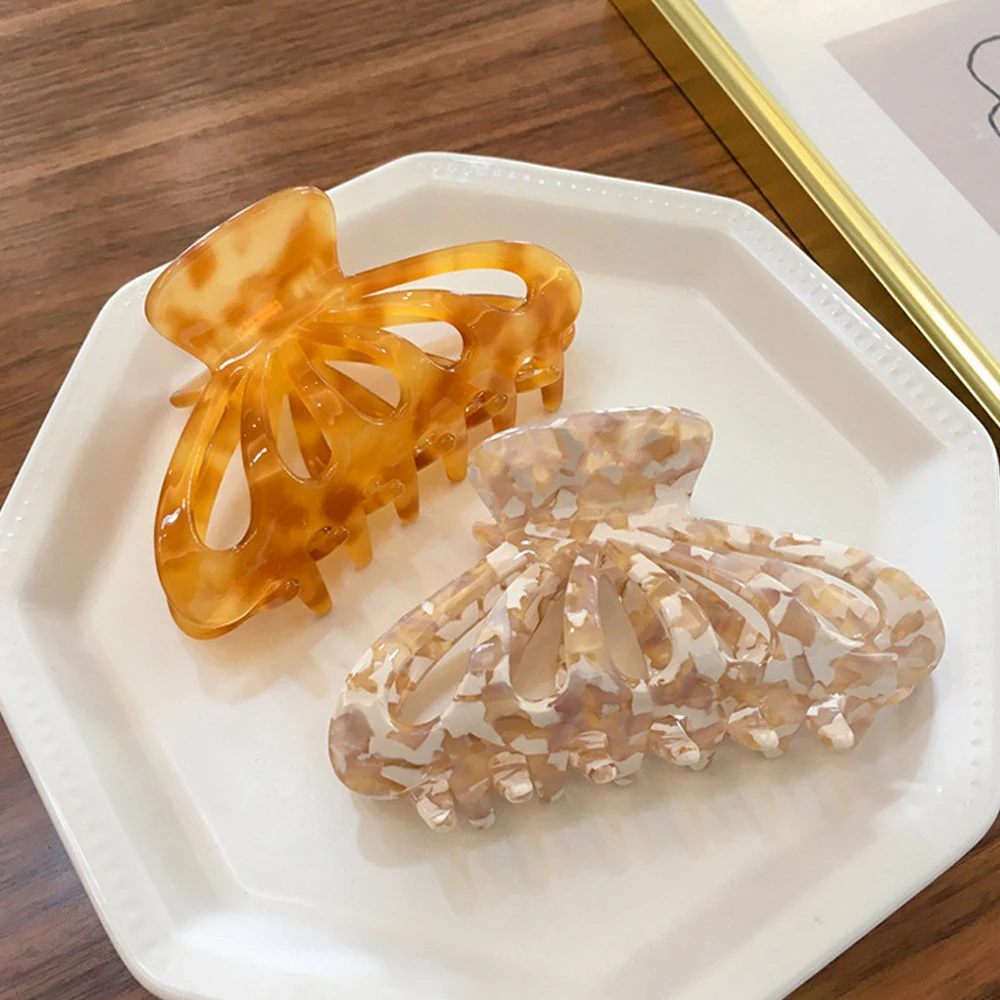 Женские заколки для волос с леопардовым принтом большие ацетатные акриловые