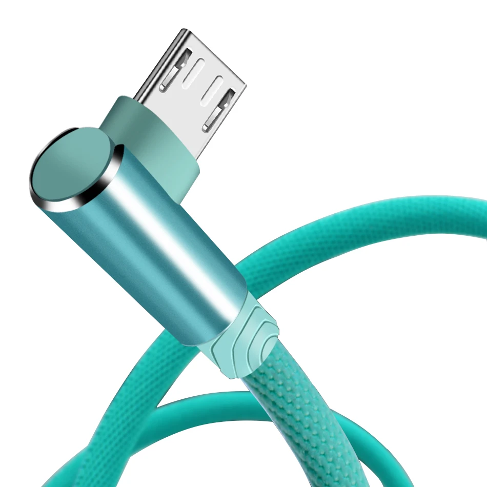 Micro USB кабель 90 градусов игровой 2.4A быстрой зарядки синхронизации данных провода