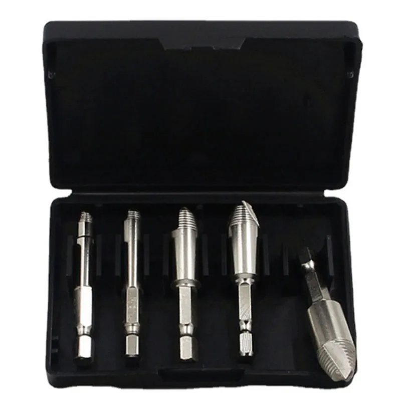 

5-piece stud puller drill bit tool bit 1/4 hexagon shank puller drill bit is easy to take out