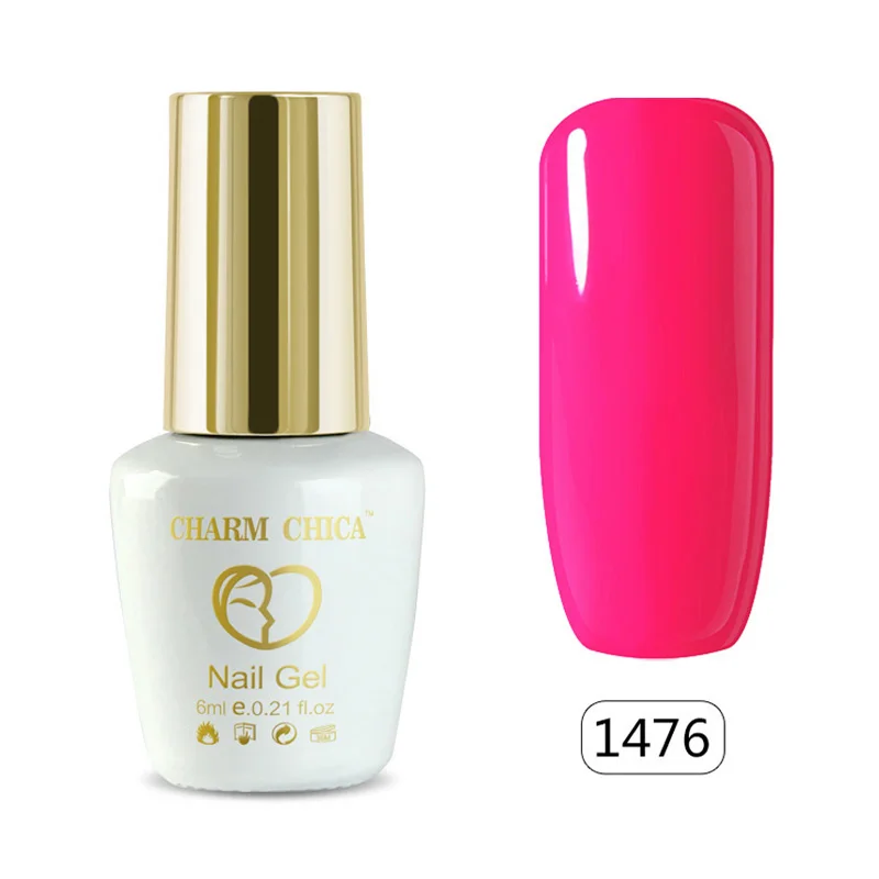 Шарм Чика УФ лак для ногтей неоновый Гибридный гель флуоресцентный ярко-зеленый