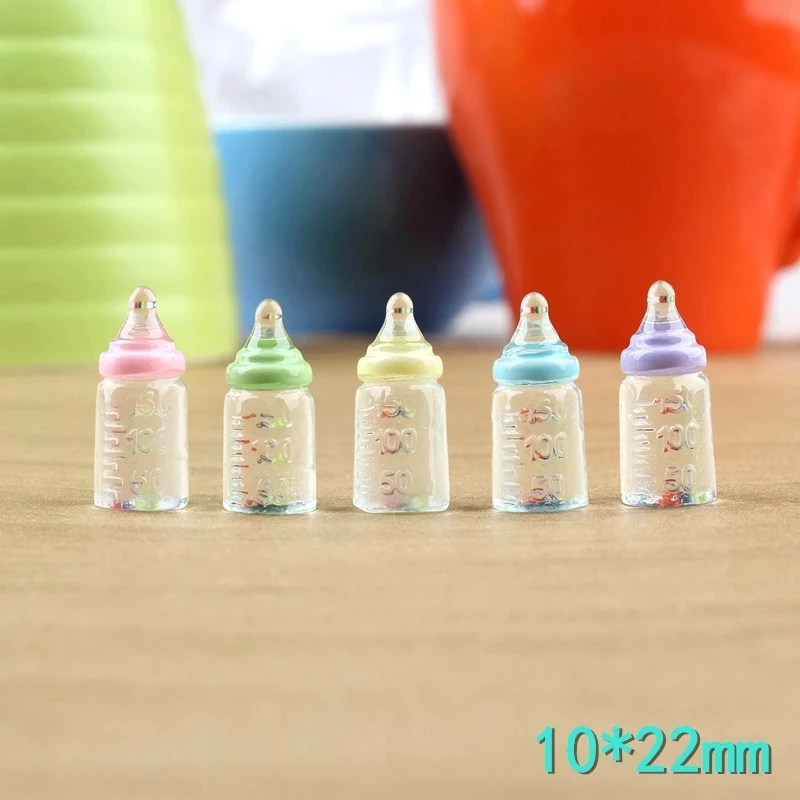 

8pcs 10*22mm Simulation Feeding Bottle Resin Charms For DIY Keychain Earrings Necklace Pendant Hair Accessories Jewelry Making