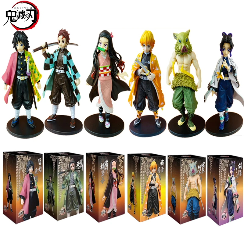 

Anime Demon Slayer Figure Kamado Tanjirou Nezuko Action Figures PVC Model Toys Zenitsu Figurine Inosuke Kimetsu No Yaiba Figura