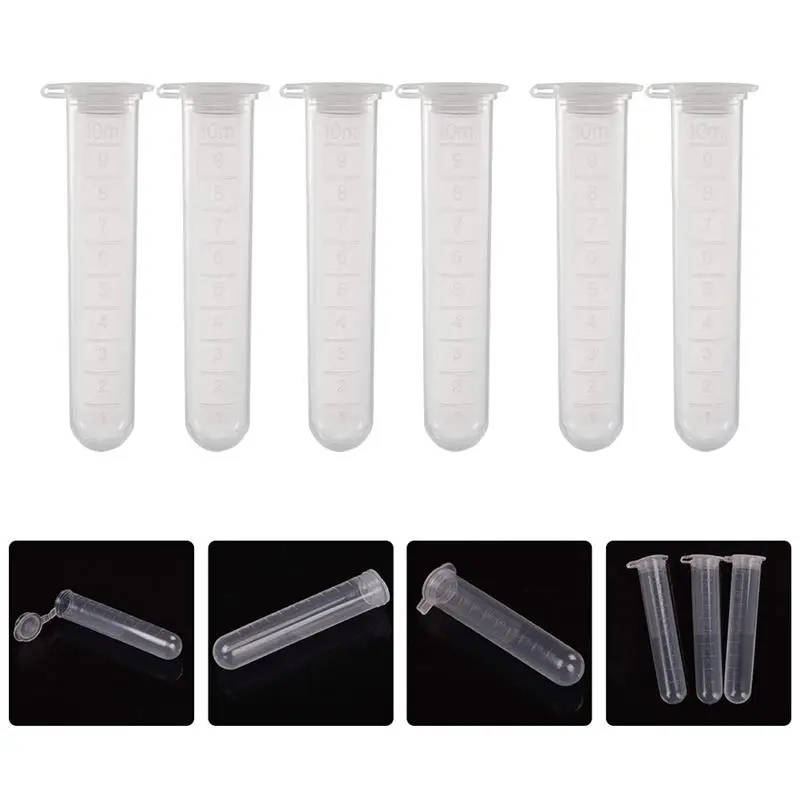 

200pcs 10ml Plastic Centrifuge Tubes Snap Lid Scientific Experiment Test Tubes