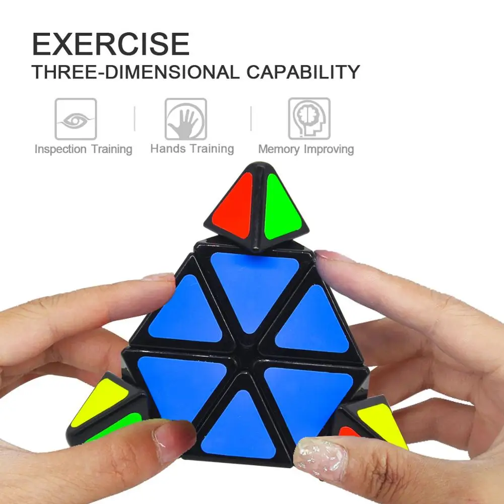 Скоростной кубик-пирамида наклейка кубик меньше магические Кубики-пазлы