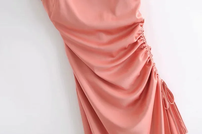 

Fashion Slim Sling dress Casual Loose Ruched Drawstring Elegant Women Dress Famale Clothing High Waist Beach Dress 2020 New