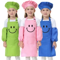 kids eating clothes cooking apron baking painting smock chef hat kit children bib pinafore print logo