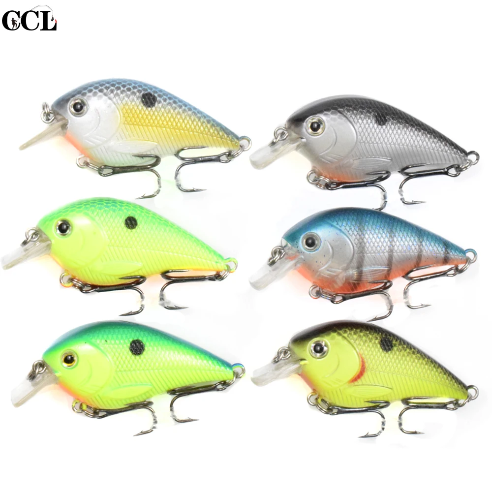 

60MM 7G Hard Crank Bait Fishing Lures Shallow Water Floating Wobblers 3D Eyes FishingTackle Pike Bass Banana Fish In River Sea