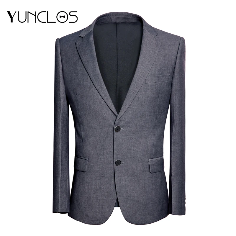 Деловой мужской однотонный Блейзер yunmoon деловой облегающий пиджак для деловых и