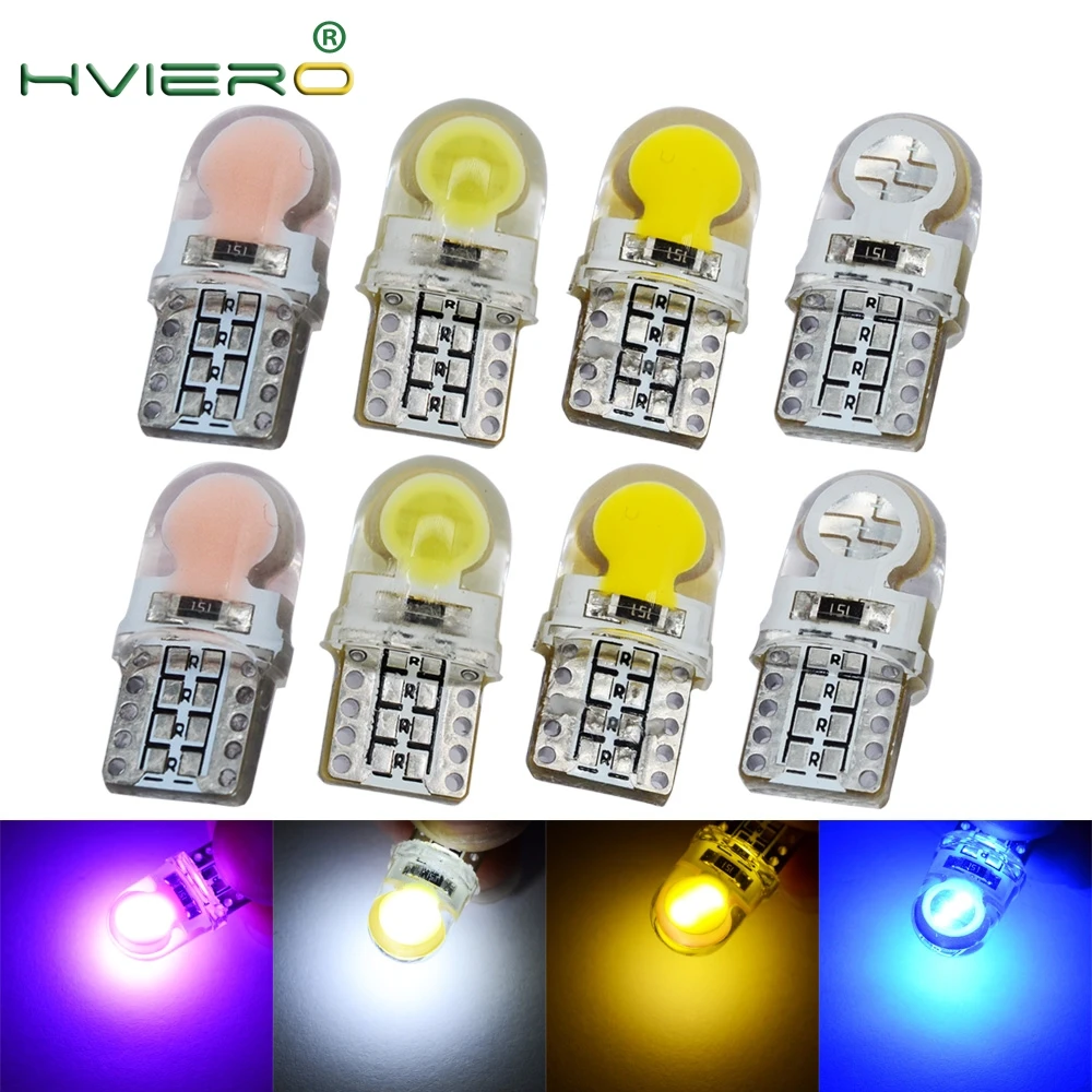 СВЕТОДИОДНАЯ Лампа 194 168 COB габаритные огни с боковым клином белые купольные лампы