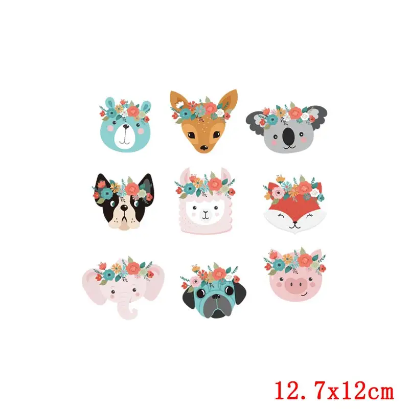 Prajna Iron On Cute Animal Patches For Kids Clothing DIY T-shirt Applique Heat Transfer Vinyl Unicorn Owls Patch Thermal Sticker | Дом и сад