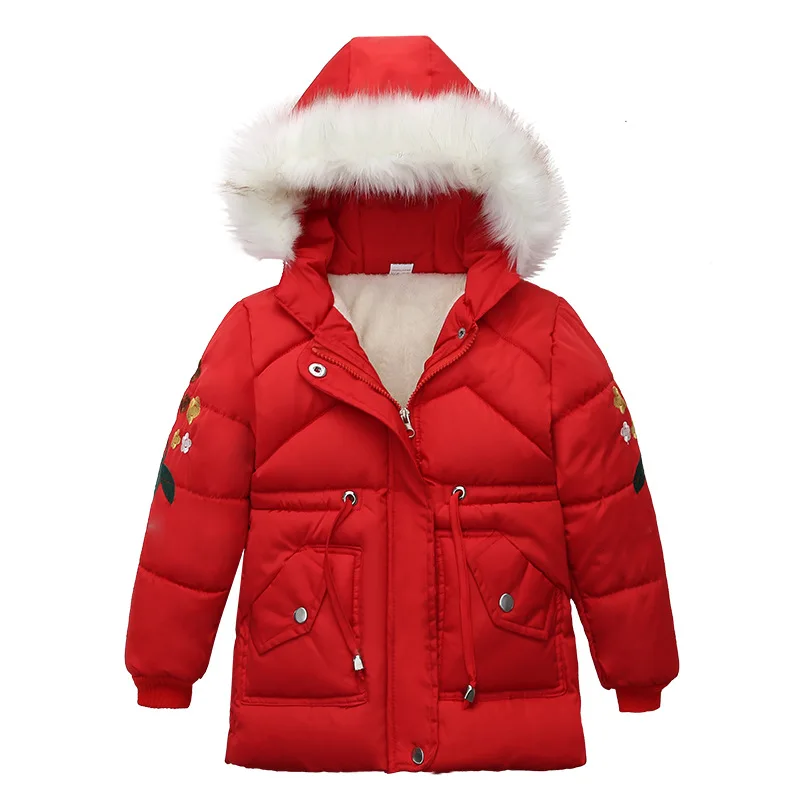 Winter Thick Warm Boys Jackets Coats Cotton-Padded Girls Clothes Children Girl Costume For Kid Outerwear Fur Collar Coat | Детская