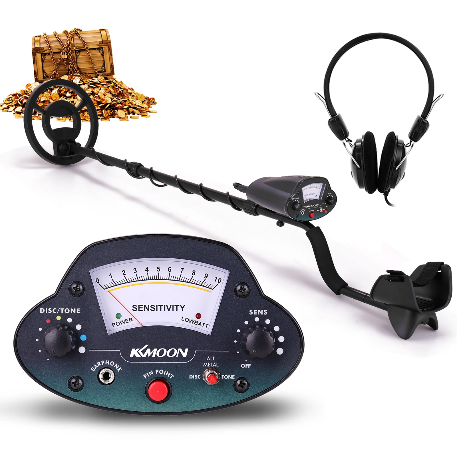 

KKmoon MD-5070 8,7 "металлоискатель Водонепроницаемый поисковая катушка с детектором металла Инструмент сокровище из золотистого металла искател...