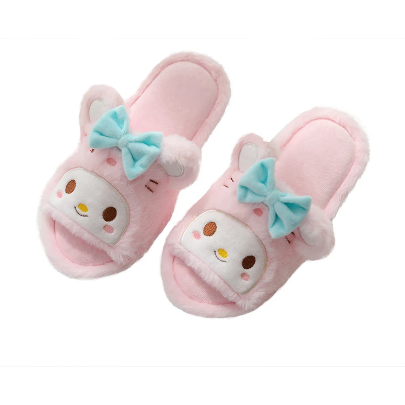 

New Women Slippers Girl Cute Cartoon Plush Warm Shoes Home Indoor Ladies Casual Animale Open Toe Flat Comfort Shoe Autumn Winter