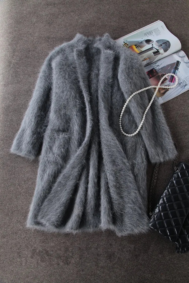 Женский длинный кардиган из норкового кашемира утепленный Осень-зима 2021 |