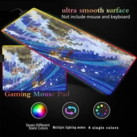 great wave anime gaming mouse mats stitched edges large rgb mouse pad sparkling light cushion for tablet pc laptop