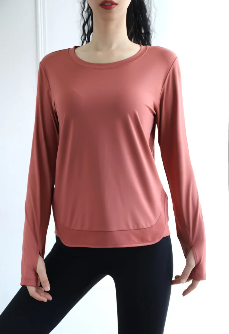 Женские топы Спортивные Свободные Джерси Mujer Dri Fit, тренировочные рубашки с круглым вырезом и длинным рукавом для занятий йогой, женская футболка для тренировок