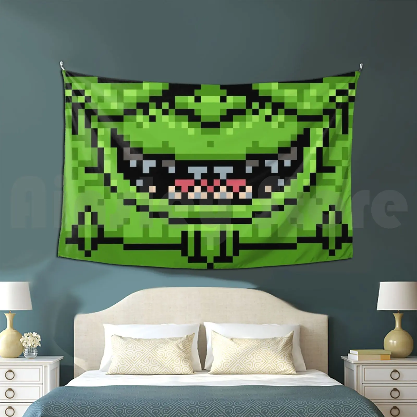 

8 Bit Mega Madness Tapestry Living Room Bedroom Gremlin Sprite Rpg 80s Retro Monster Goblins Arcade Halloween Trolls