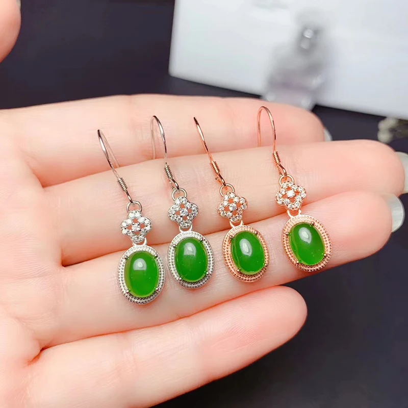 Женский комплект украшений из настоящей китайской яшмы серебро 925 пробы кольцо