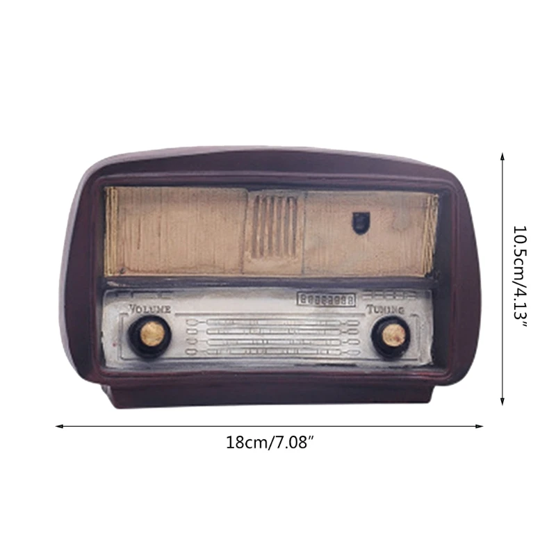 

Vintage Resin Radio Model Retro Nostalgic Ornaments Old-Fashioned Bar Home Bedroom Decor Antique Christmas Birthday Gift