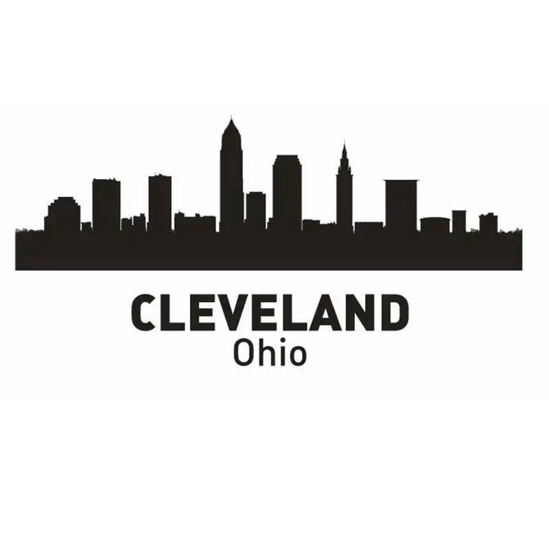 

CLEVELAND City Decal Landmark Skyline Wall Stickers Sketch Decals Poster Parede Home Decor Sticker