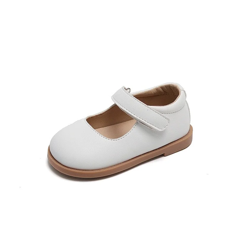 

new Korean children's shoes fashion girls solid color princess shoes 1-3 years old children flat shoes soft sole leather shoes
