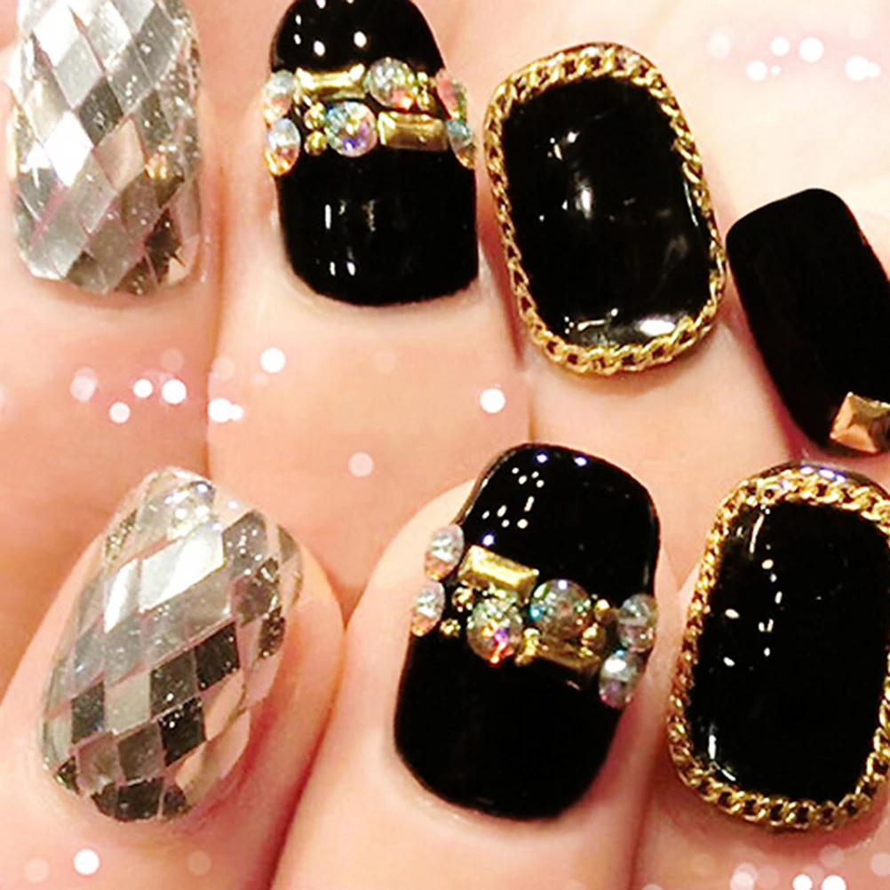 1 м блестящая цепочка для нейл арта наклейки металлическая украшения|Стразы и