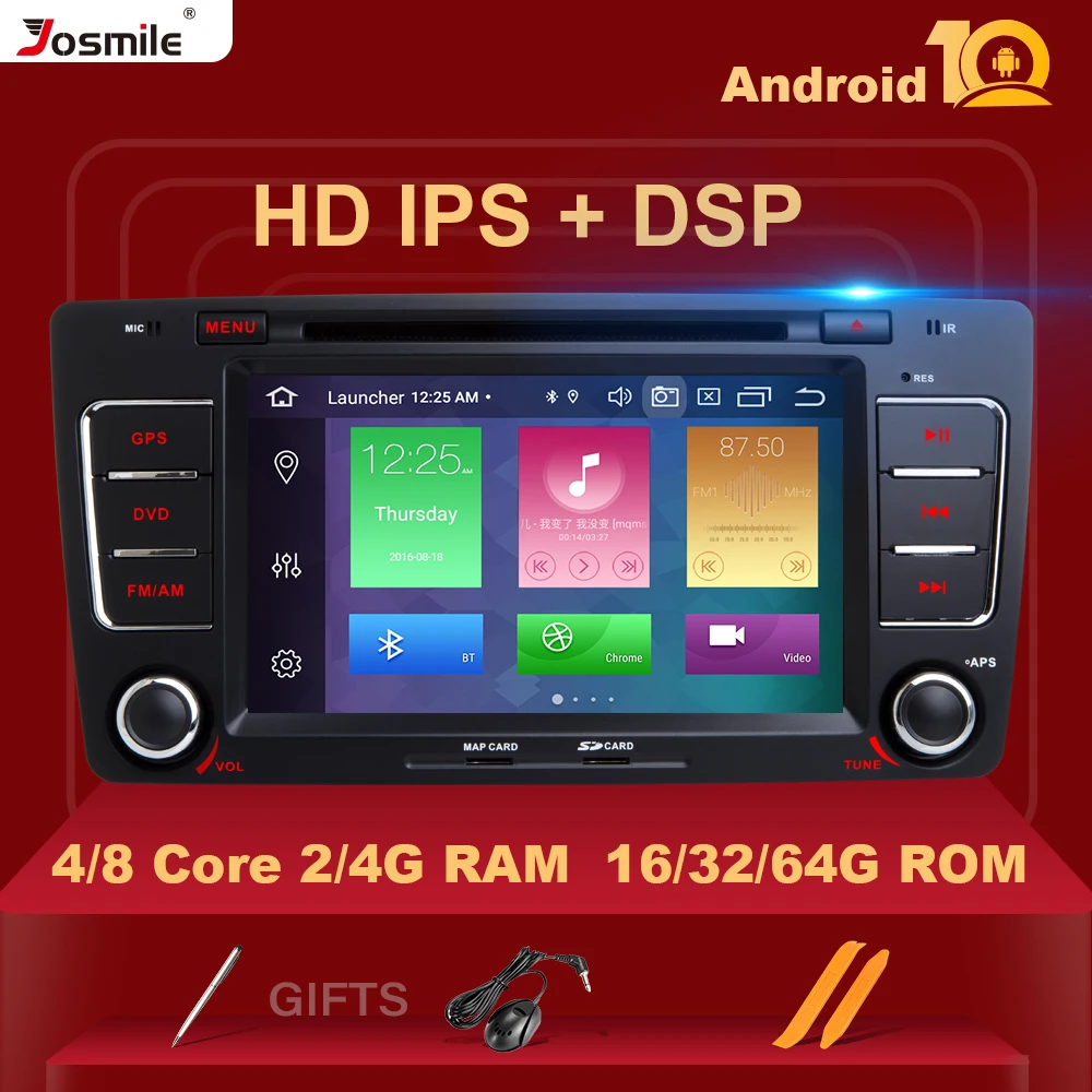 Автомобильный DVD плеер Carplay DSP Android 10 для Skoda Octavia 2 3 A 5 A5 Yeti 2009 2010 2011 2012 2013 радио GPS