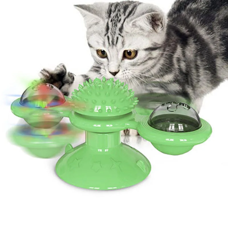 

Windmill Cat Toy Funny Turntable Teasing Pet Toy Scratching Tickle Cats Hair Brush Cat Toys Interactive Puzzle Smart Pet WF106