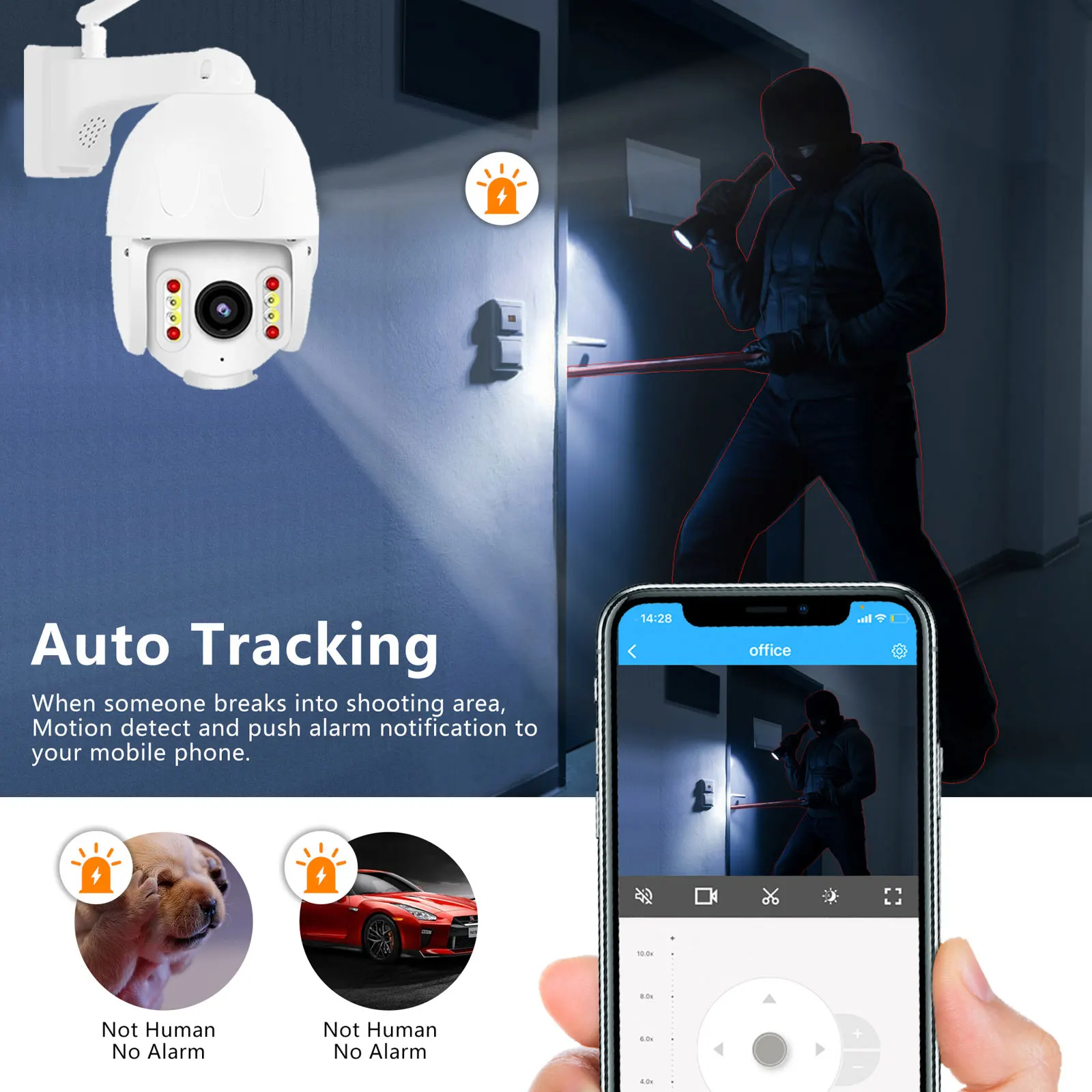 WiFi 8MP 4K HD PTZ IP Camera Outdoor Waterproof Wath Color Night vision Smart Security Auto Motion Tracking Two Way Audio Onvif |