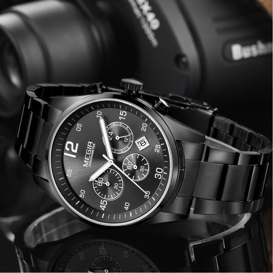 Часы MEGIR Мужские кварцевые с хронографом брендовые модные деловые в стиле