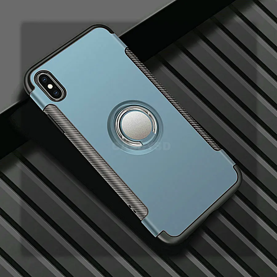 Personalised iphone xs max Shockproof Armor Stand Case With Holder Finger Ring Cover Cases For 7 8 X Plus SE Phone | Мобильные