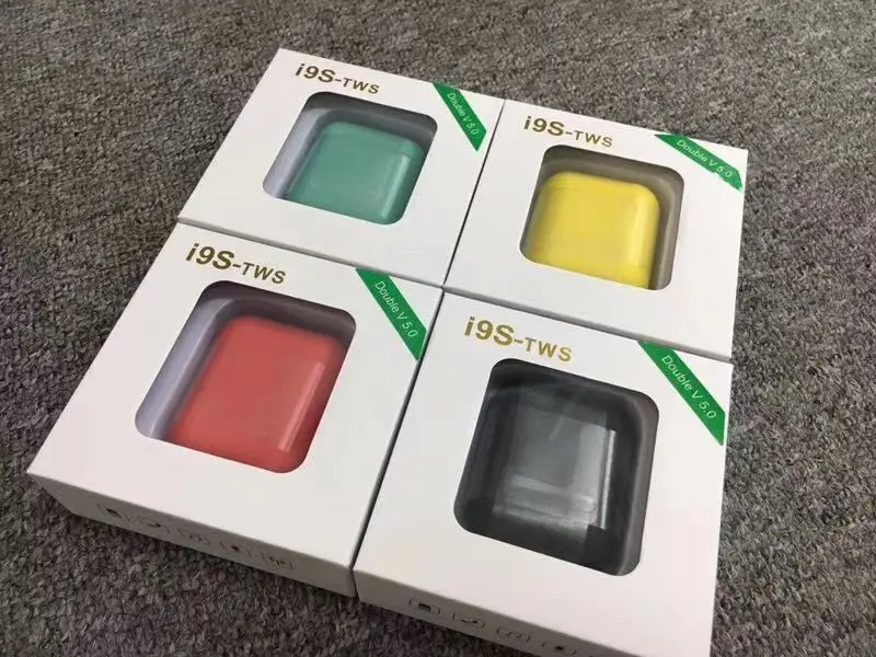Красочные 5 цветов I9s TWS V5.0 Bluetooth гарнитура Беспроводные наушники Розничная коробка для iPhone 7 8 X XR samsung huawei