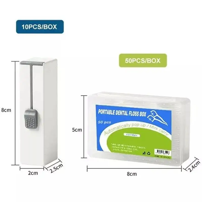 

Portable Automatic Toothpick Holder Dental Floss Box Dispenser 60 Dental Floss Cleaner Oral Teeth Cleaning Care Dental Floss