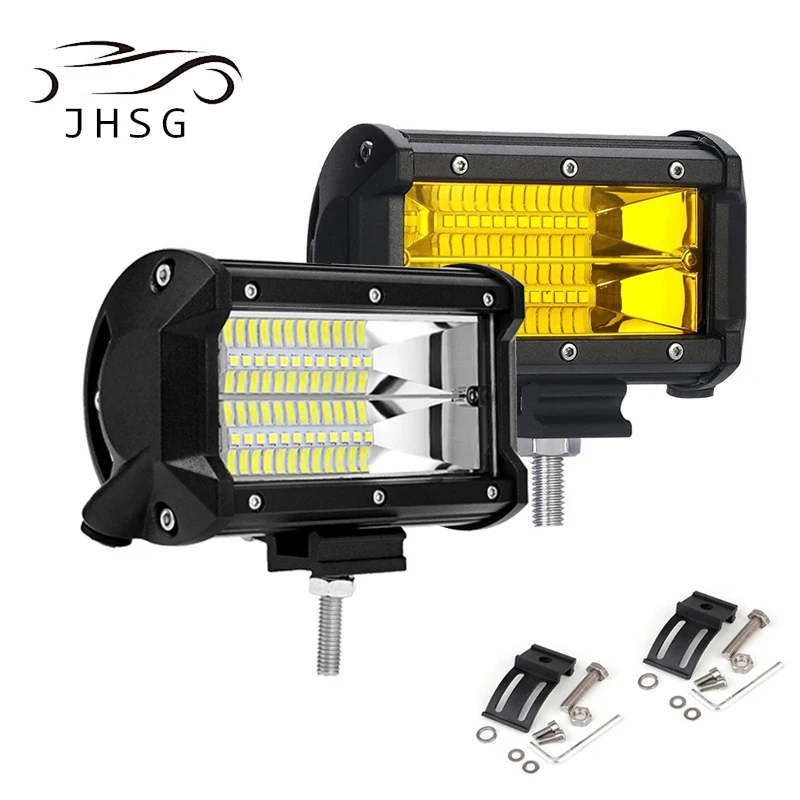 

5inch White Yellow LED Light Bar 12V 24V 72W Fso Spot Beam LED Work Light Bar For Cars Off Road Jeep Truck 4x4 Atv Car Fog Light
