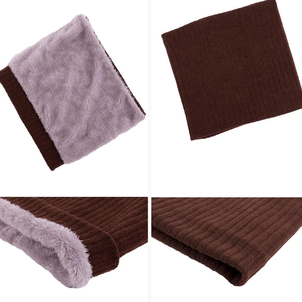 Зимний теплый шарф-труба 2021 флисовый вязаный шарф с круглым кольцом модные