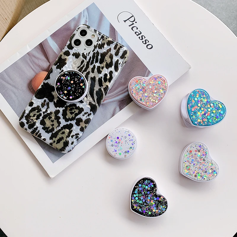 Складной Блестящий держатель для телефона универсальная подставка с круглым