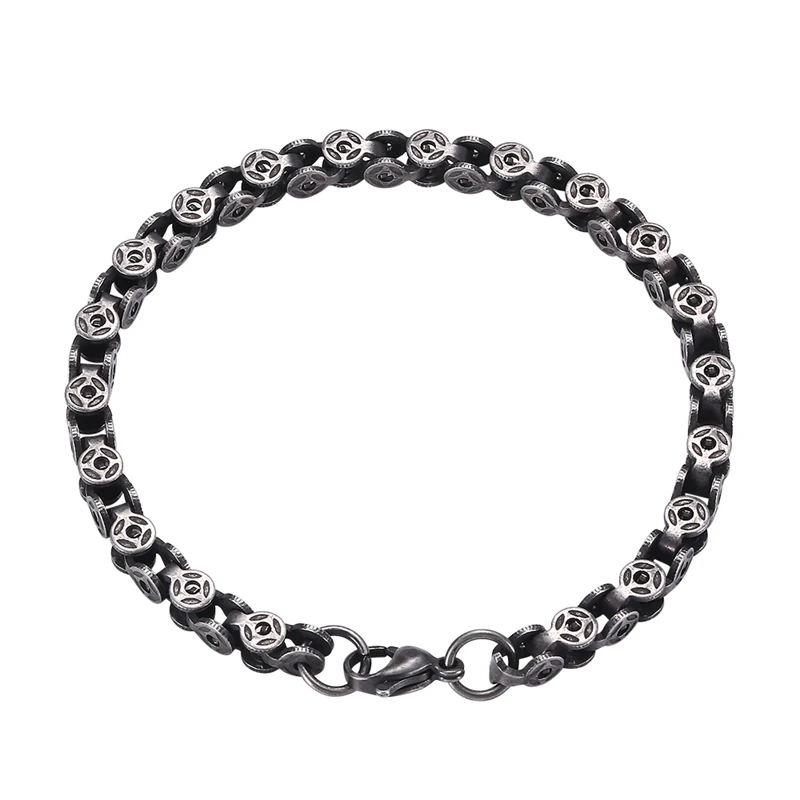 

Vintage Stainless Steel Bangle Bracelet Men's Hand Jewelry Curb Cuban Link Chain Punk Wholesale Wristband Christmas Gifts GS0126