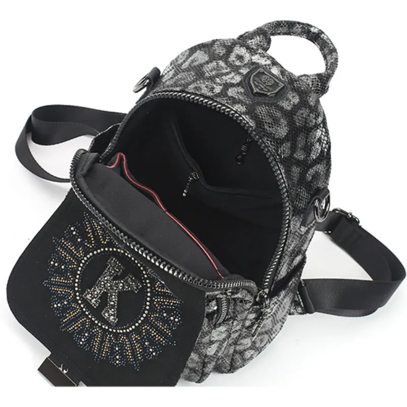 

Rhinestone Casual Backpack Women High Quality Sparkle Shiny K Letter Knapsack Bag Female New Paper Printing Back Pack