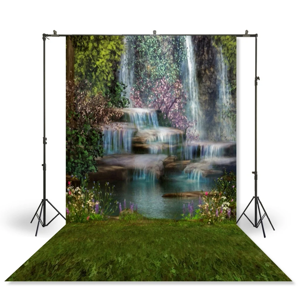 Фотография HUAYI фотография детской фотобудки фон с естественным водопадом