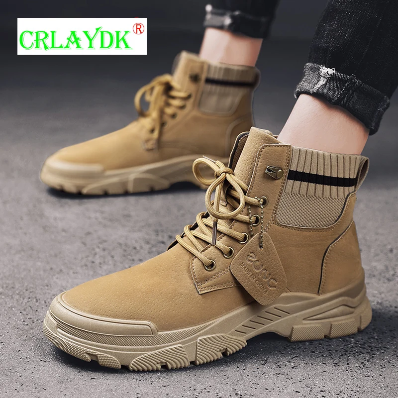 

CRLAYDK Men's Warm Winter Snow Boots Water Resistant Fur Outdoor Anti-Slip Shoes Soft Safety High Quality Footwear Calzado