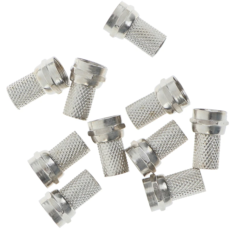 10Pcs 75-5 F Connector Screw On Type For RG6 Satellite TV Antenna Coax Cable | Обустройство дома