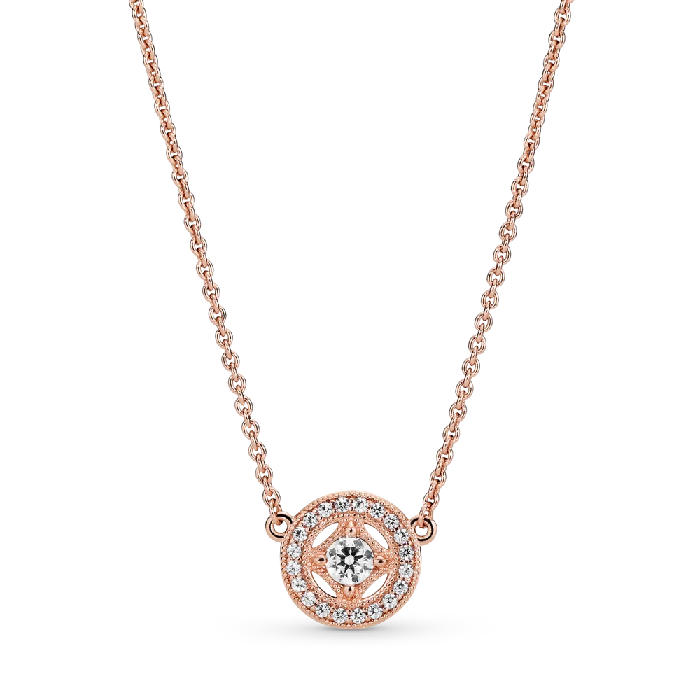 

YLYNXF Rose Gold Fashion Drop Circle Suit Female Creative Jewelry Shiny Zircon Wedding Necklace Earring Set Accessories