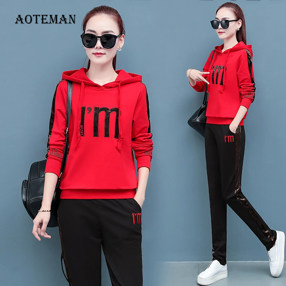 Женские спортивные костюмы повседневные пуловеры с длинным рукавом свитшоты